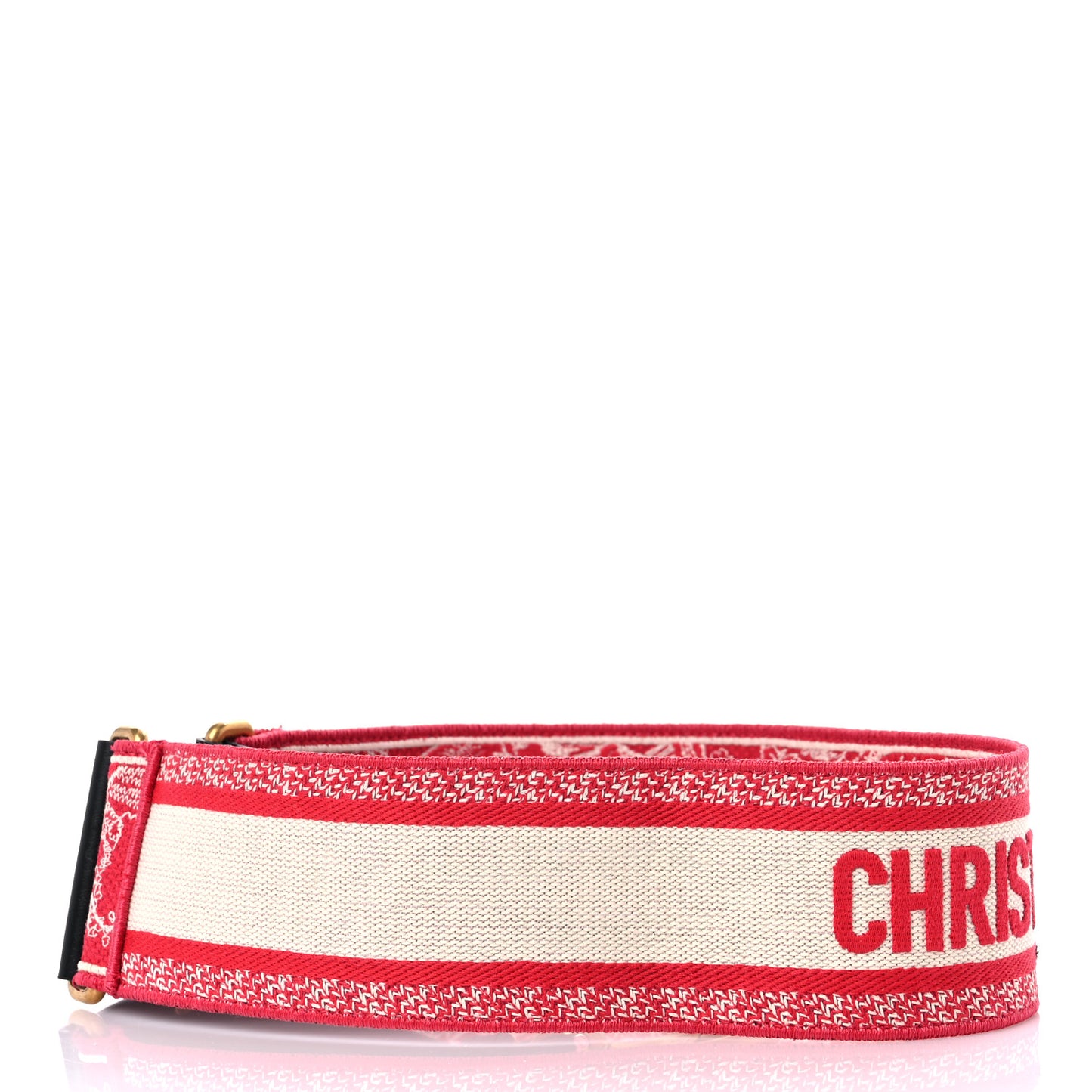 Canvas Embroidered Toile De Jouy Shoulder Strap Red