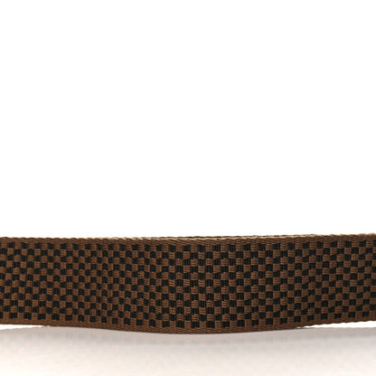 Fendi Ribbon Vitello King Logo Embossed Gingham Woven Adjustable Strap You Panna Black 5 of 5