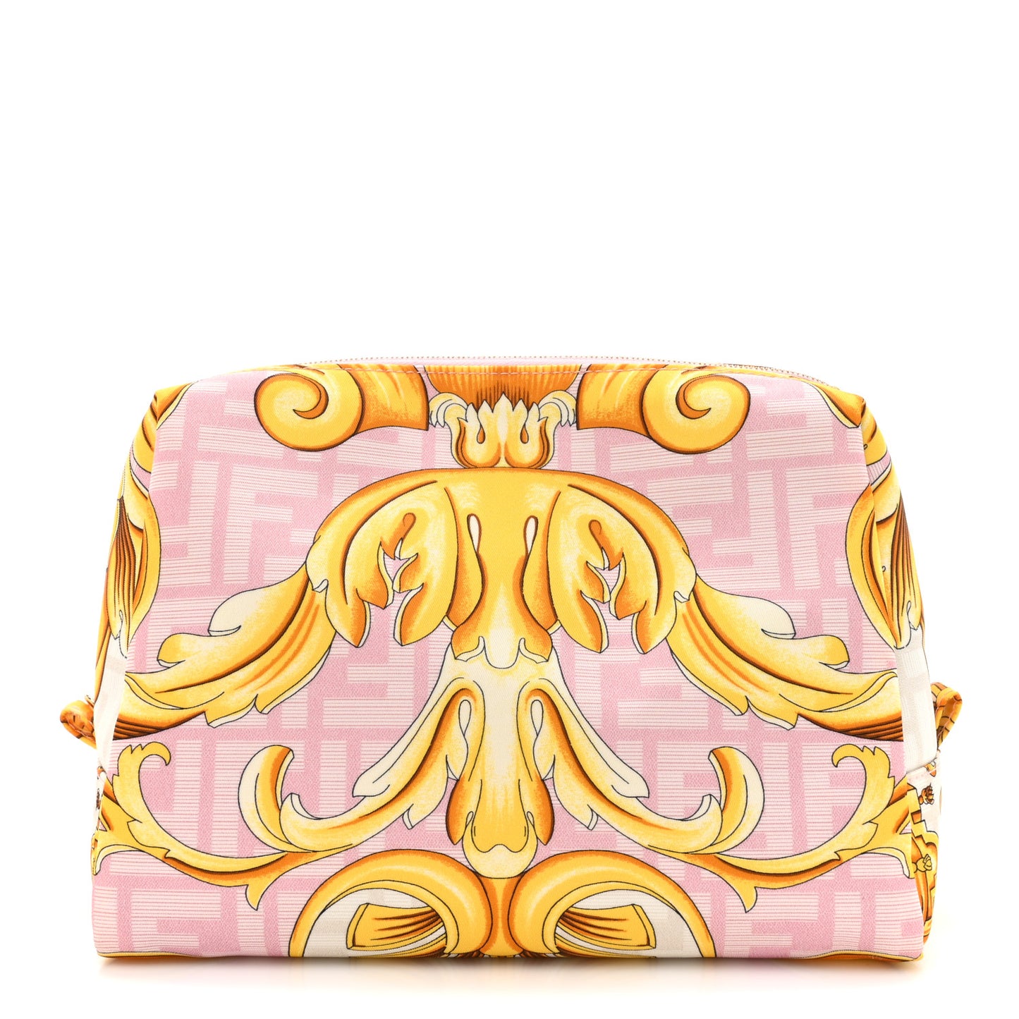 X VERSACE Nylon Fendace FF Baroque Medium Trapezoid Beauty Pouch Pink