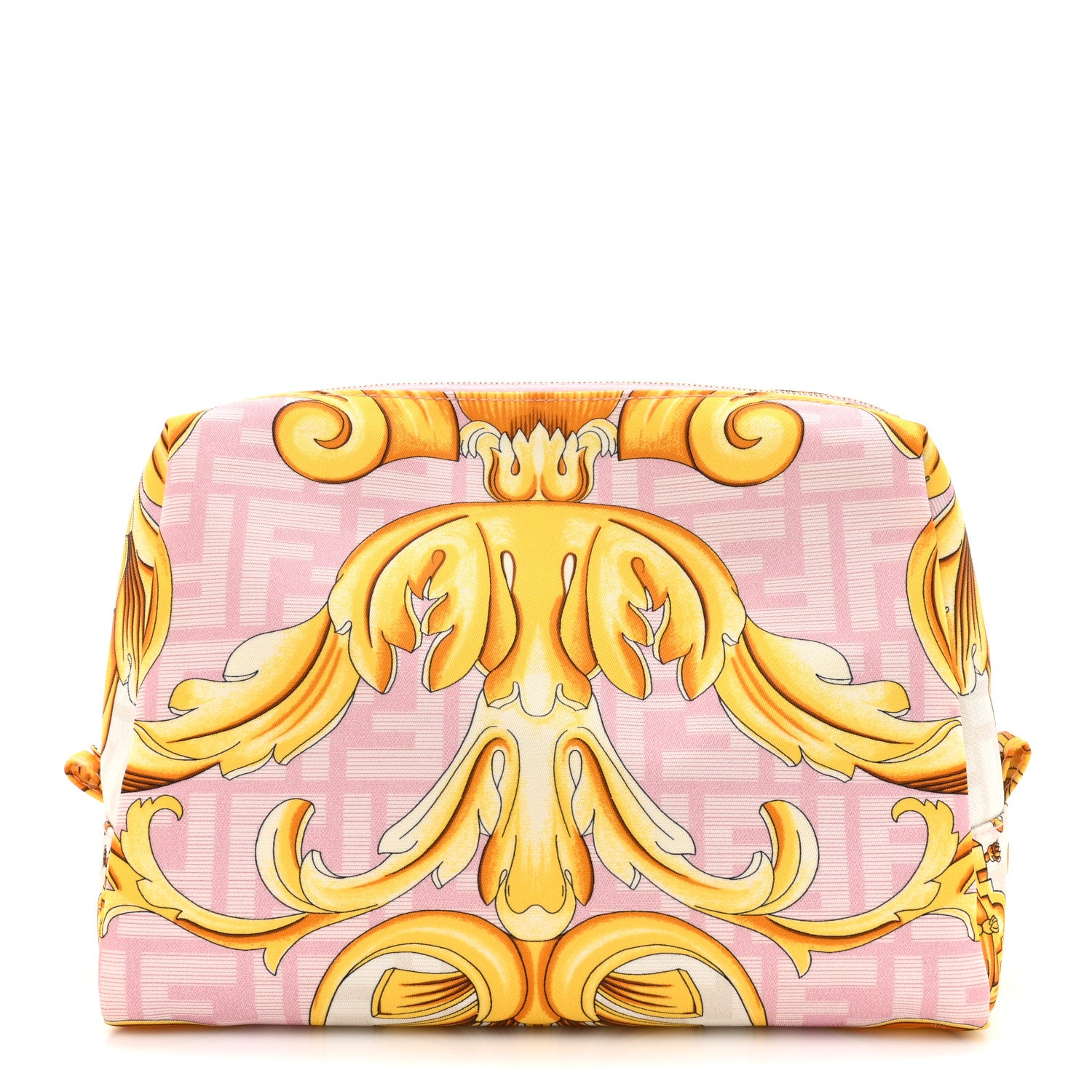 Fendi X VERSACE Nylon Fendace FF Baroque Medium Trapezoid Beauty Pouch Pink 1 of 7