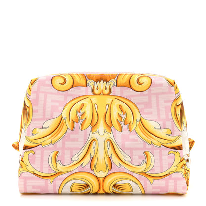 Fendi X VERSACE Nylon Fendace FF Baroque Medium Trapezoid Beauty Pouch Pink 1 of 7