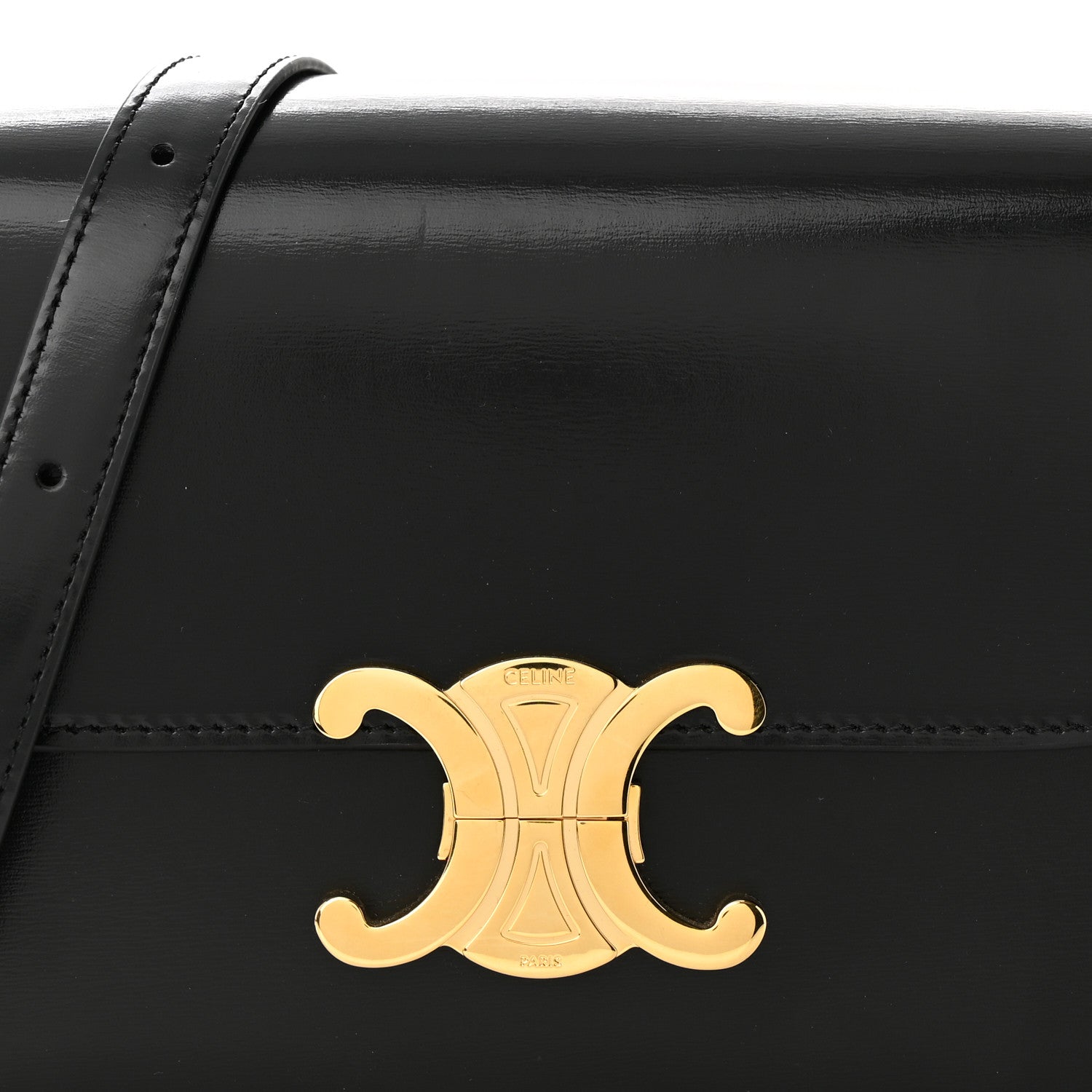 Celine Shiny Calfskin Small Triomphe Black 7 of 9