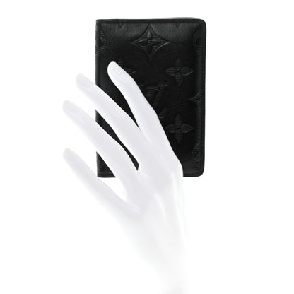 Louis Vuitton Calfskin Monogram Shadow Pocket Organizer Black 2 of 7