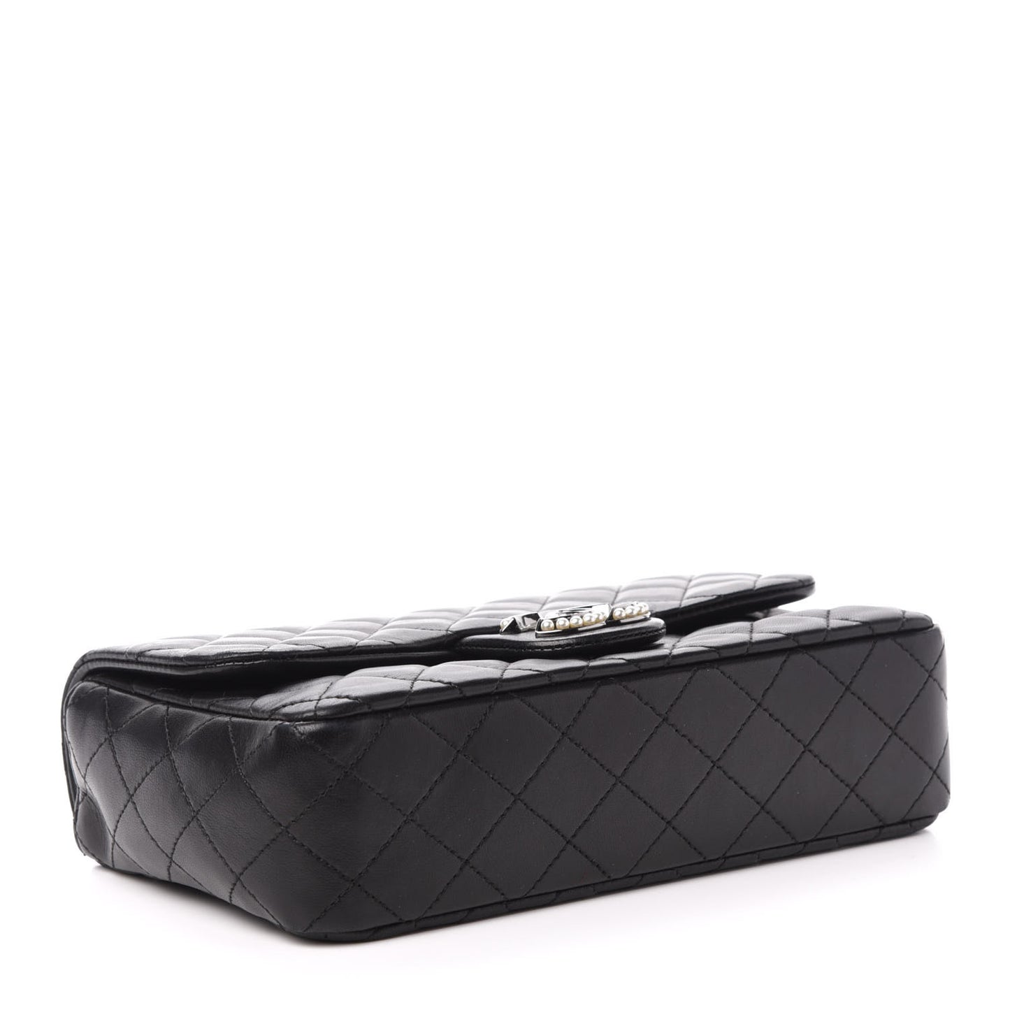 Lambskin Quilted Medium Westminster Pearl Flap Black