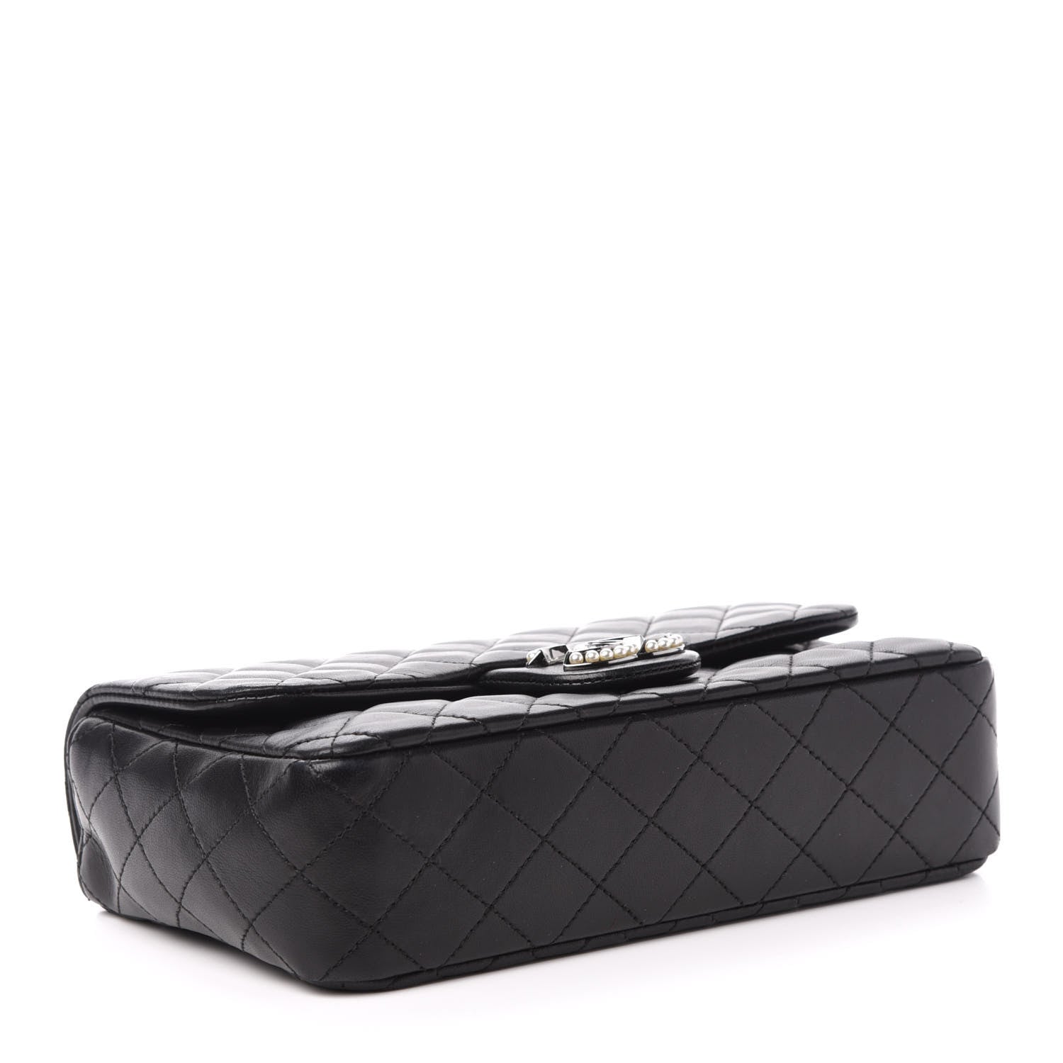Chanel Lambskin Quilted Medium Westminster Pearl Flap Black 4 of 14