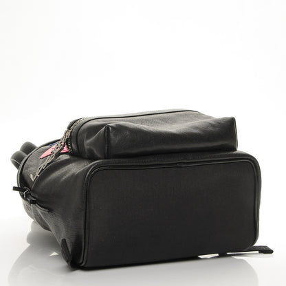 Saint Laurent Sheepskin Love Appliqué Mini City Backpack Black 4 of 7
