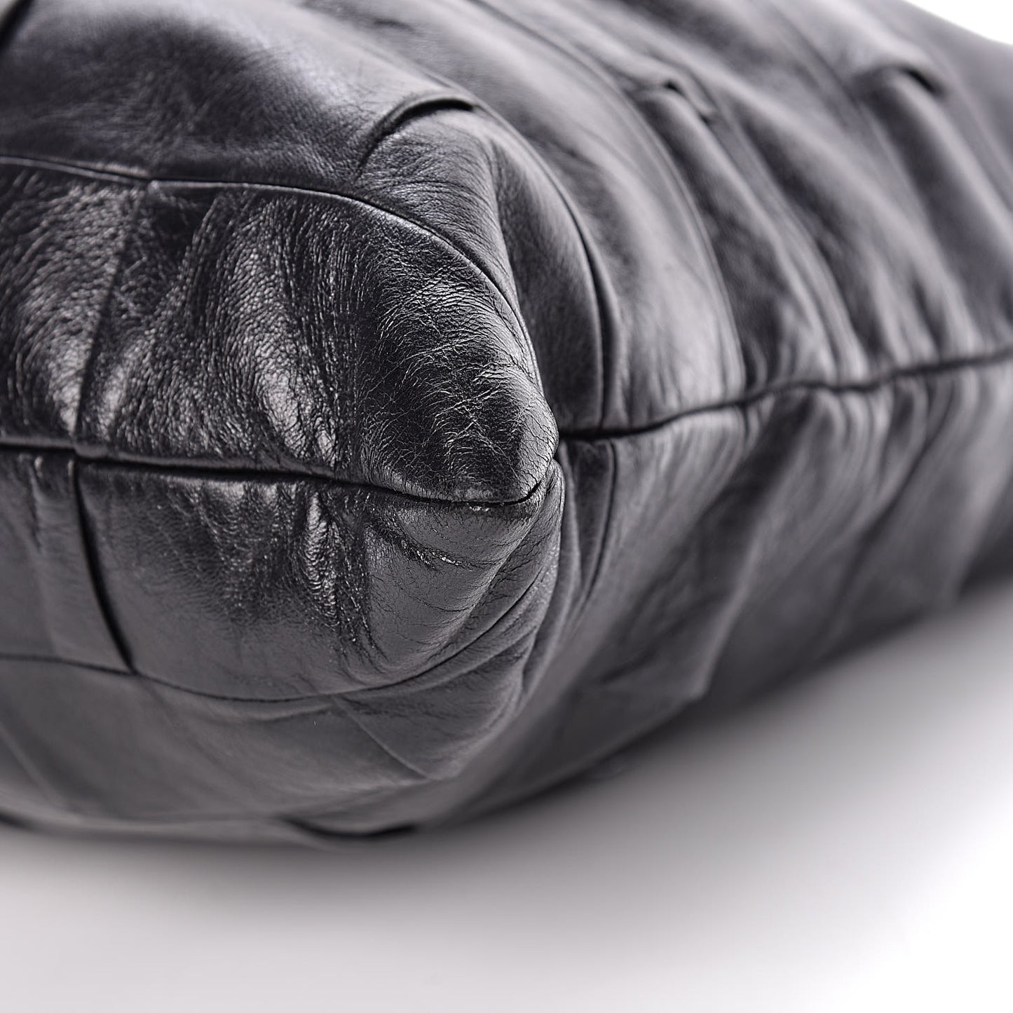 Lambskin Igloo Drawstring Tote Black