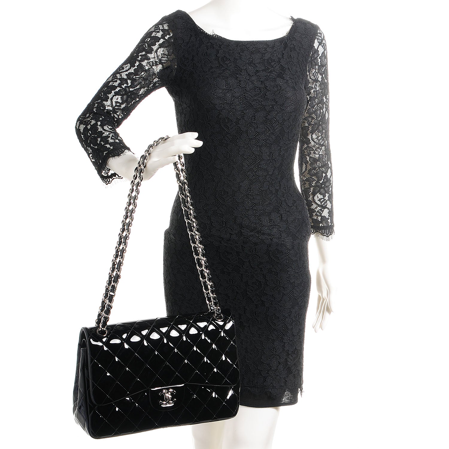 Chanel Patent Jumbo Double Flap Black 2 of 8