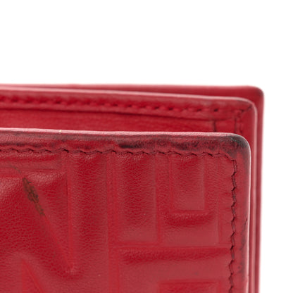 Fendi Nappa Logo Embossed Long Wallet on Chain Rosso 19 of 19