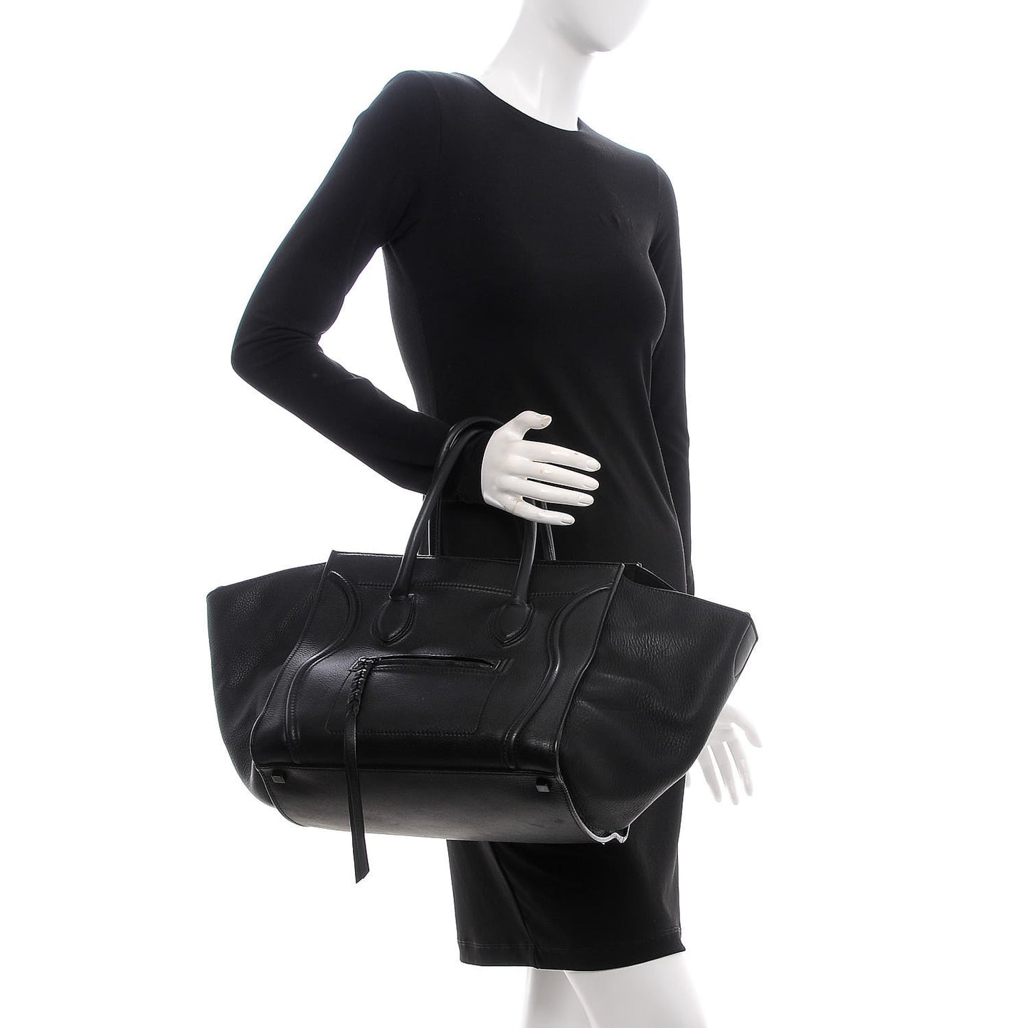 Supple Calfskin Medium Phantom Luggage Black