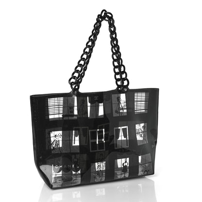 Chanel Vinyl Coco Window Tote Black 3 of 12