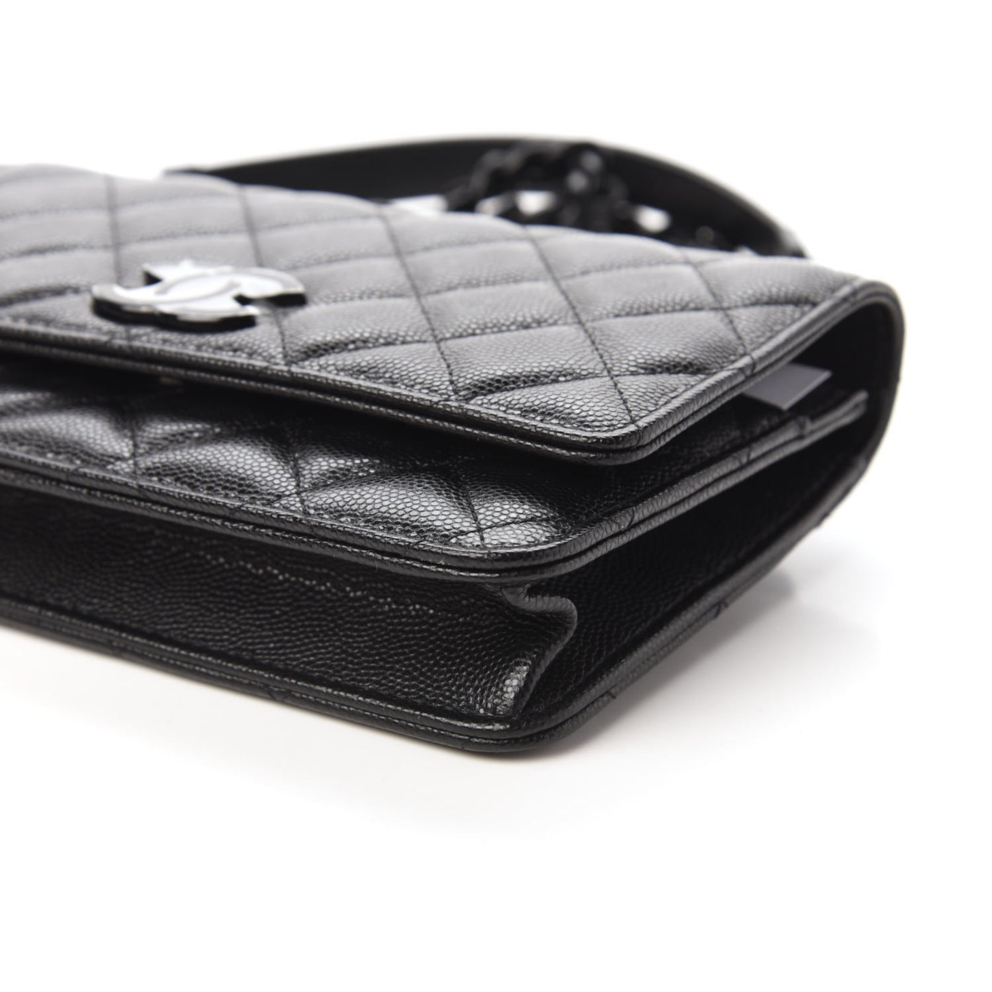 Caviar Quilted My Everything Wallet On Chain WOC Black