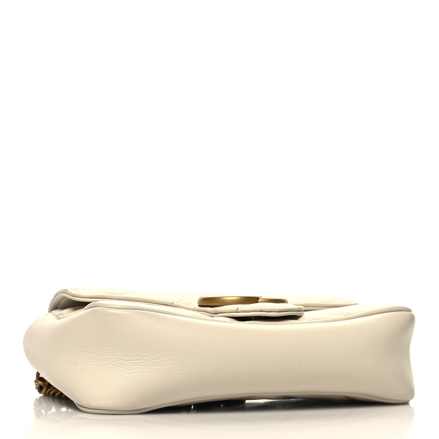 Gucci Calfskin Matelasse Super Mini GG Marmont Shoulder Bag White 4 of 10