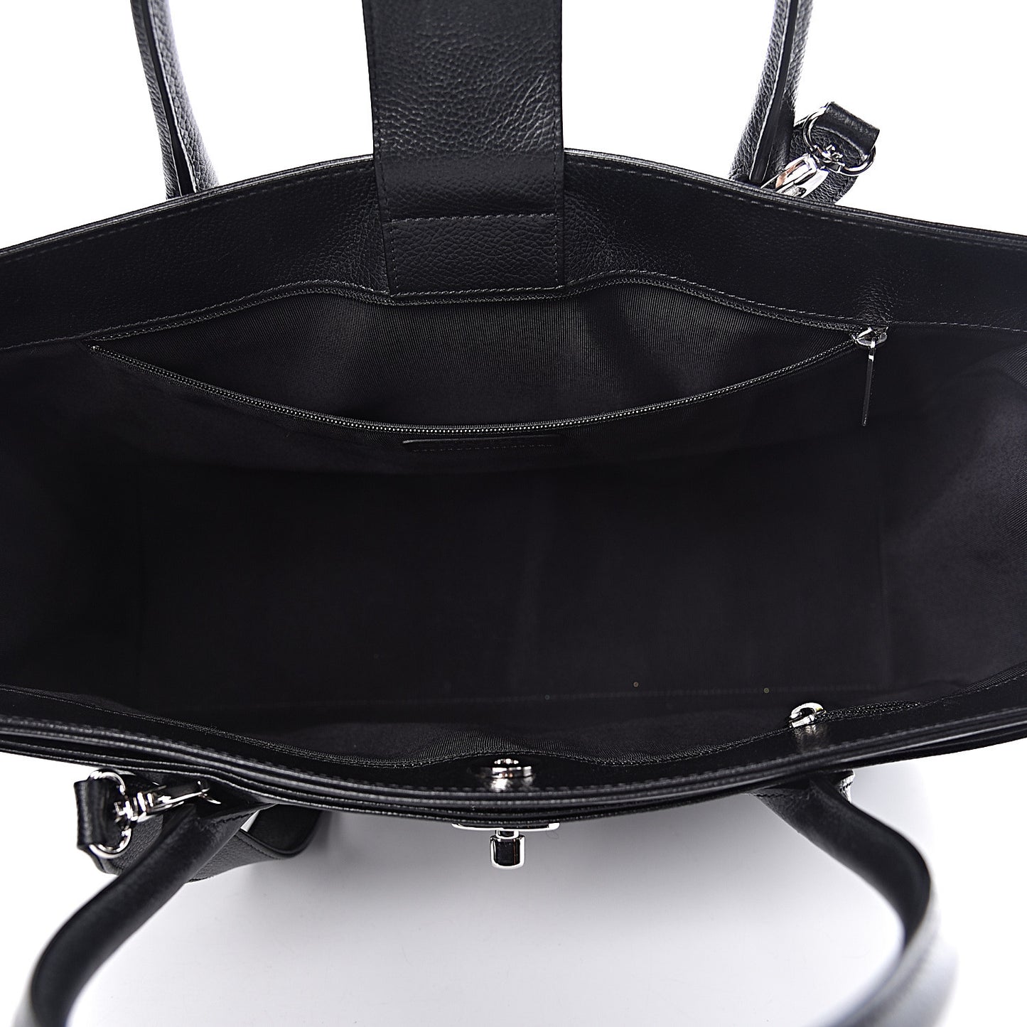 Calfskin Cerf Executive Shopper Tote Black
