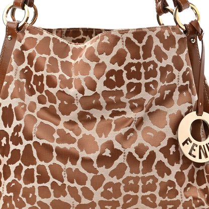 Fendi Jacquard Leopard Print Chef Shopping Tote Bag Brown 8 of 10