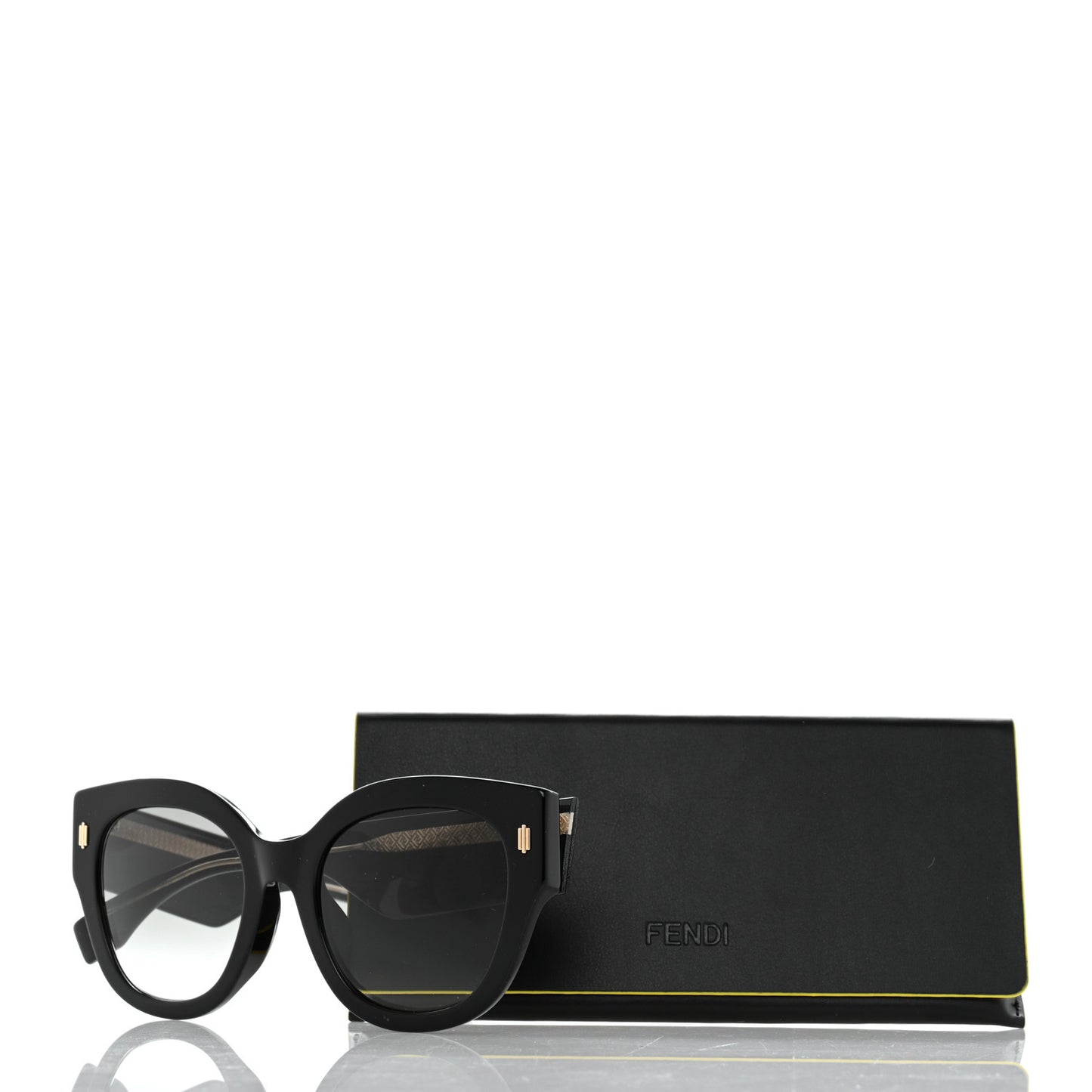 Acetate Cat Eye Sunglasses FF0452 Black