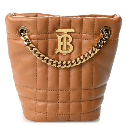 Burberry Lambskin Quilted Mini Lola Bucket Bag Maple Brown 1 of 10