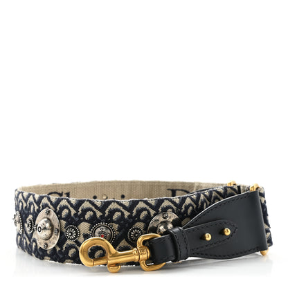 Christian Dior Oblique Studded Shoulder Strap Blue 1 of 4