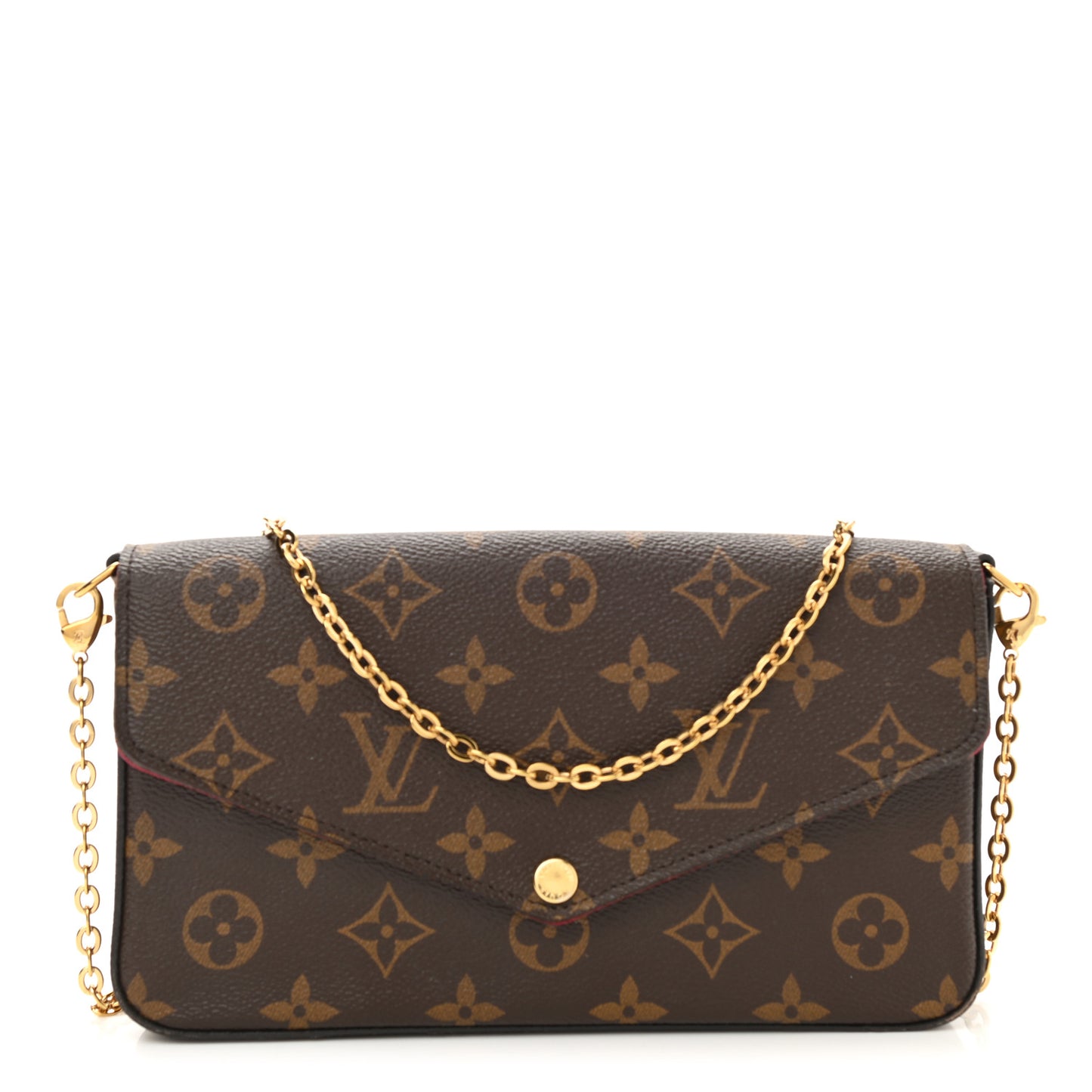 Monogram Pochette Felicie Chain Wallet Fuchsia