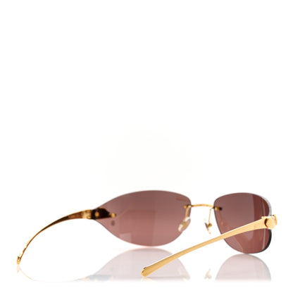 Cartier Metal Panthere De Cartier Rimless Sunglasses Gold 4 of 9