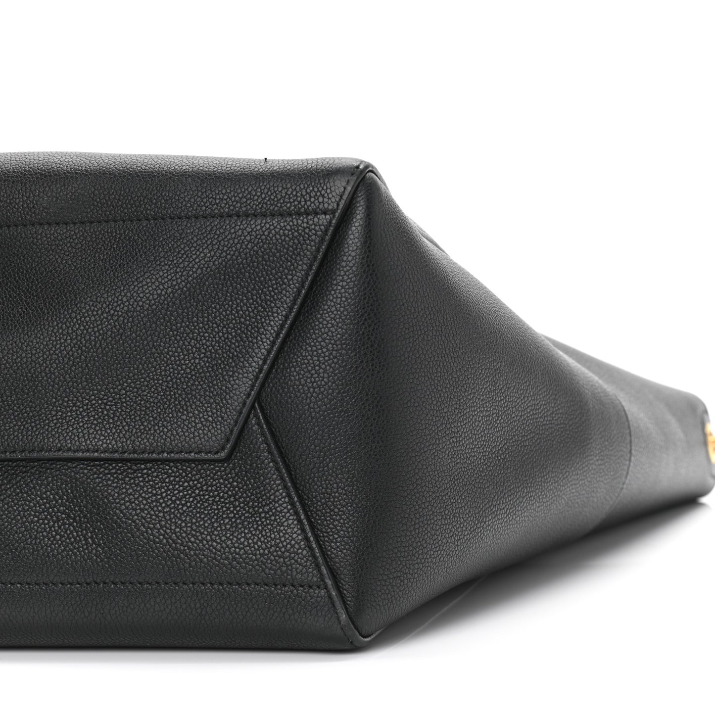 Soft Grained Calfskin Sangle Bucket Bag Black