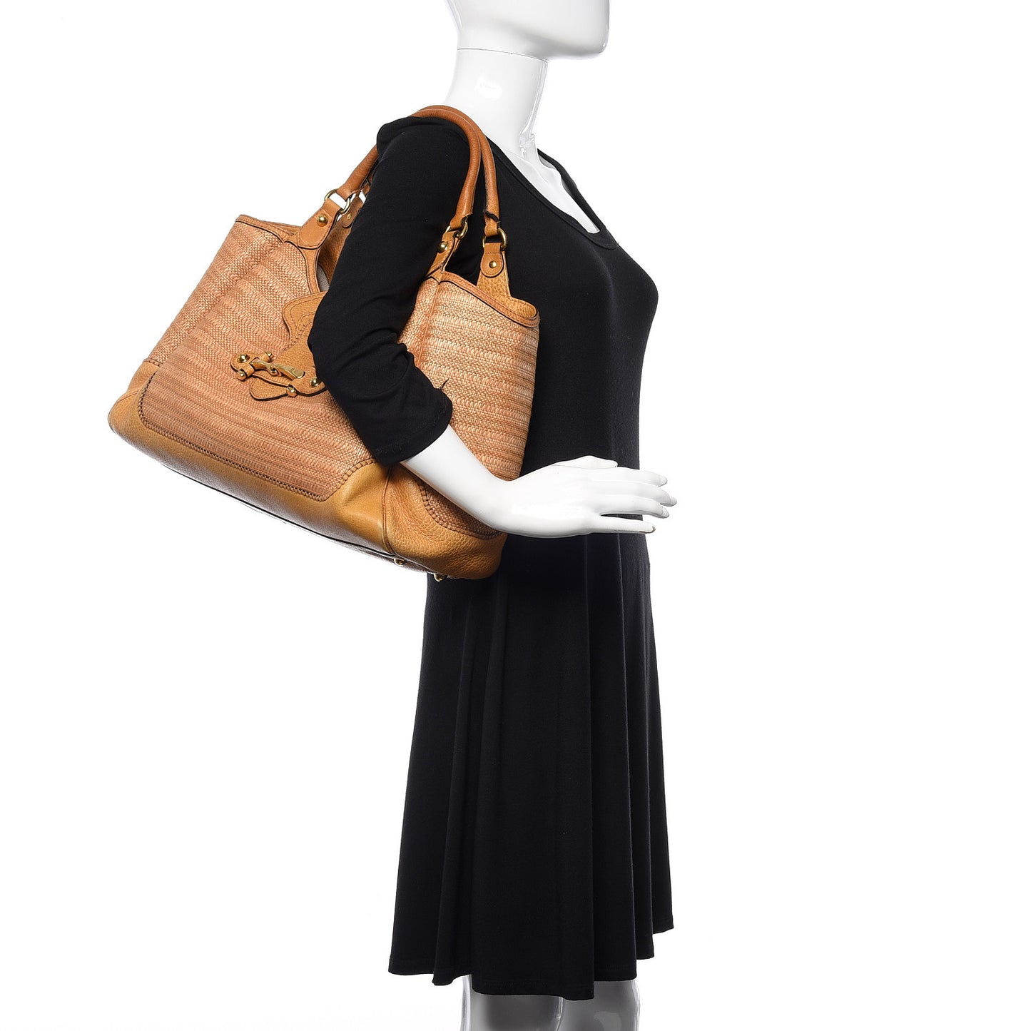 Straw Large New Pelham Shoulder Bag Tan