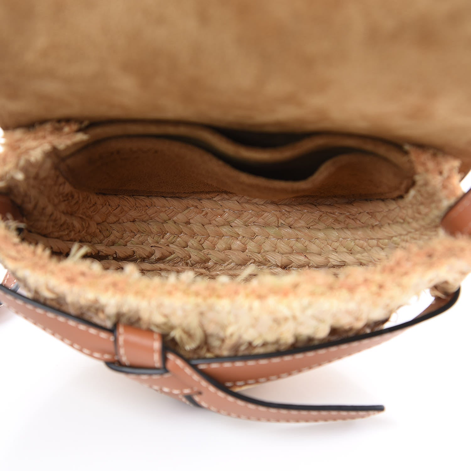 Loewe Calfskin Raffia Mini Gate Crossbody Bag Natural Tan 5 of 7