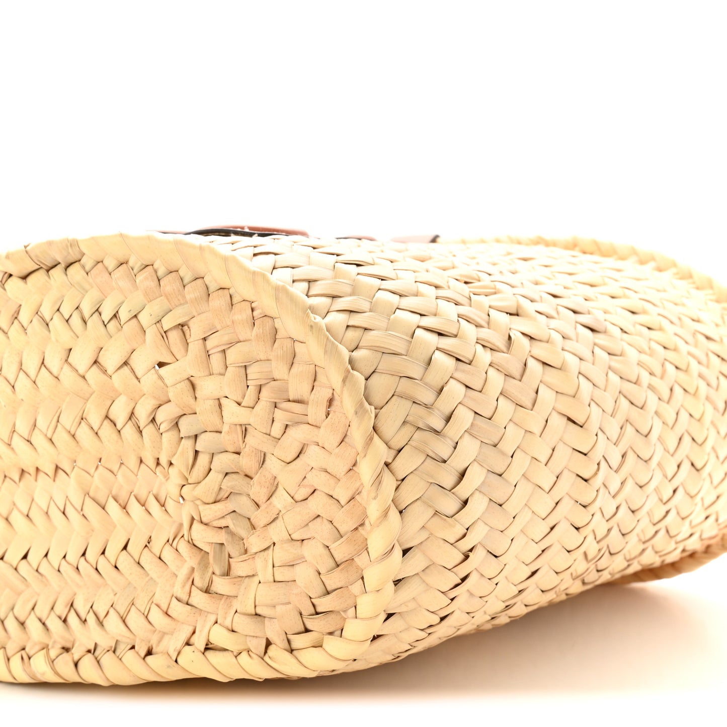 Raffia Calfskin Triomphe Teen Panier Tan