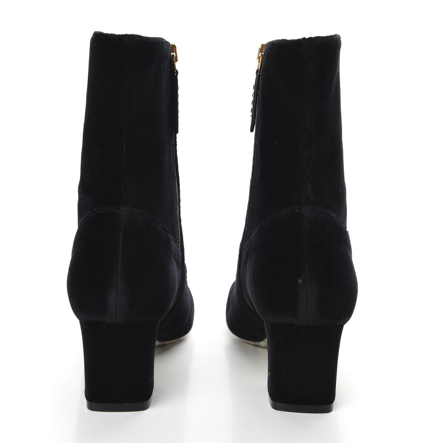 Gucci Softy Velvet Malaga Kid GG Victoire 55mm Ankle Boots 37.5 Black 6 of 10