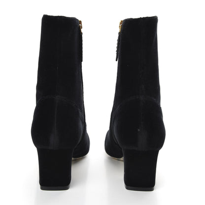 Gucci Softy Velvet Malaga Kid GG Victoire 55mm Ankle Boots 37.5 Black 6 of 10