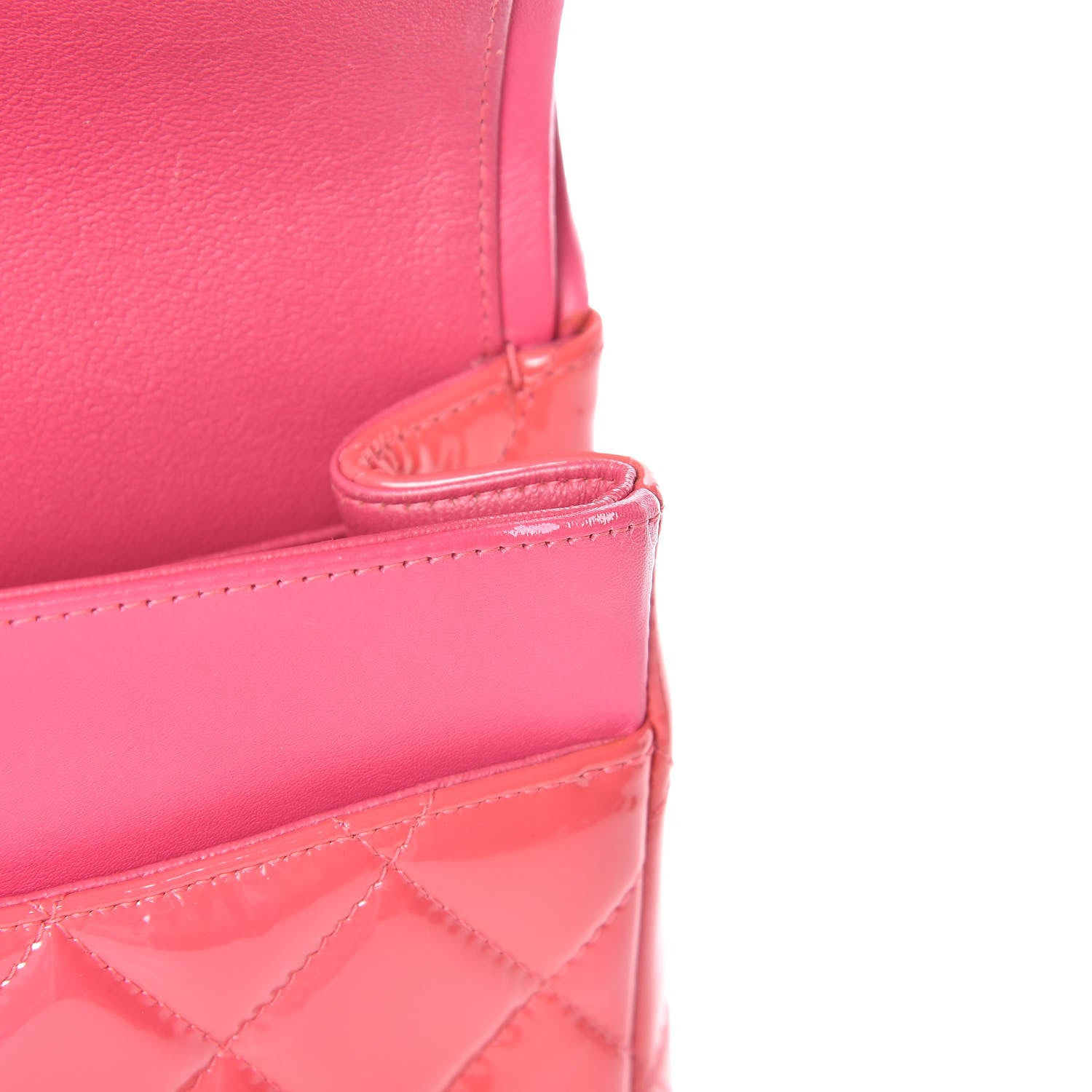 Chanel Patent Quilted Jumbo Double Flap Pink 8 of 12