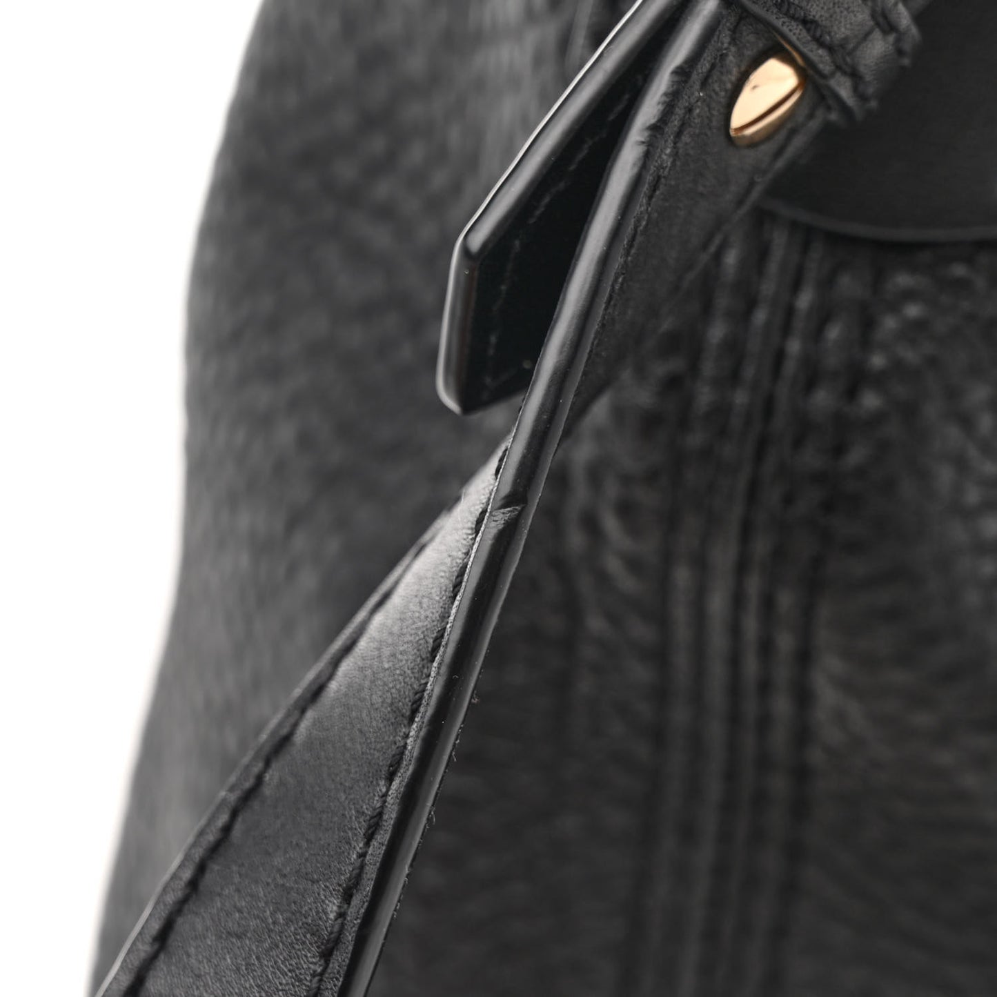 Grainy Calfskin Medium Check Ashby Hobo Black