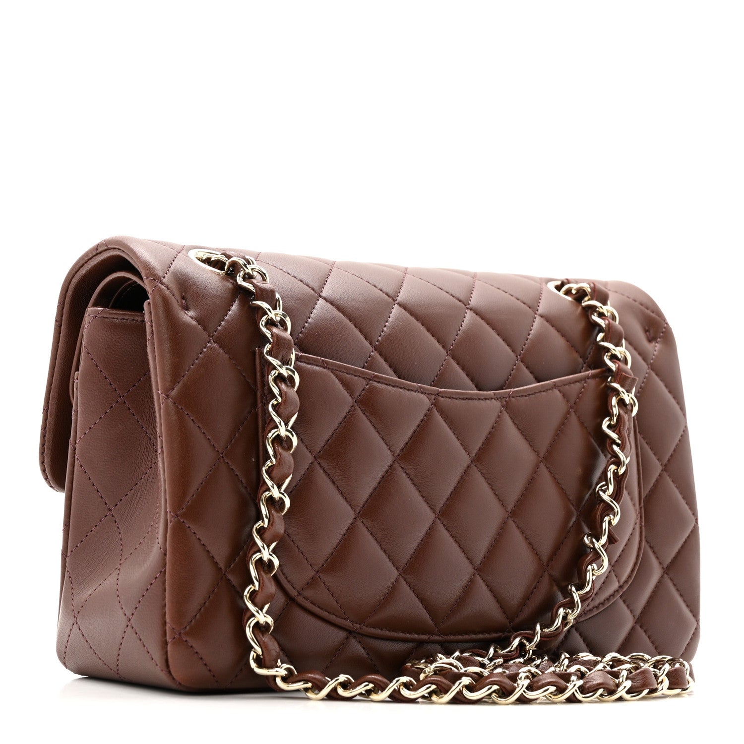 Chanel Lambskin Quilted Small Double Flap Dark Brown 3 of 10