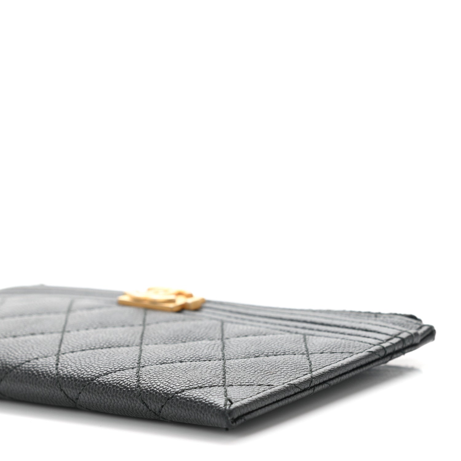 Chanel Caviar Quilted Classic Zip Boy Pouch Black 9 of 13