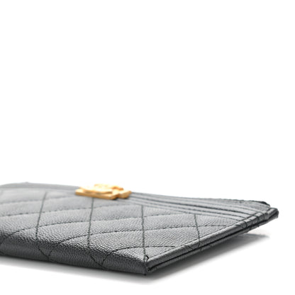 Chanel Caviar Quilted Classic Zip Boy Pouch Black 9 of 13