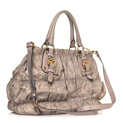 Prada Tessuto Nylon Gaufre Shopping Satchel Alluminio 6 of 14