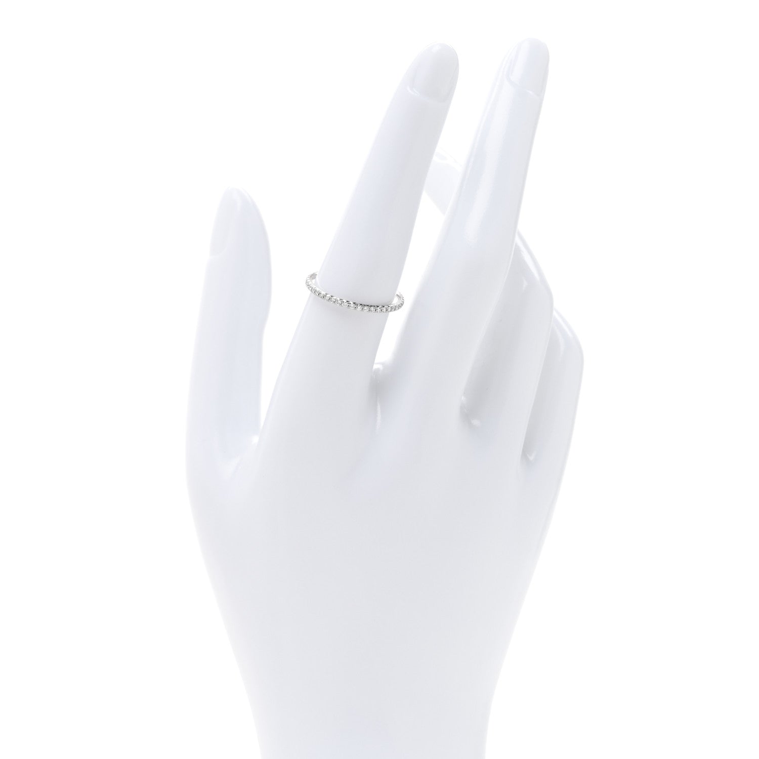Tiffany 18K White Gold Diamond Metro Band Ring 56 7.5 2 of 4
