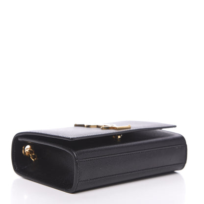 Saint Laurent Grain De Poudre Small Monogram Kate Satchel Black 3 of 8