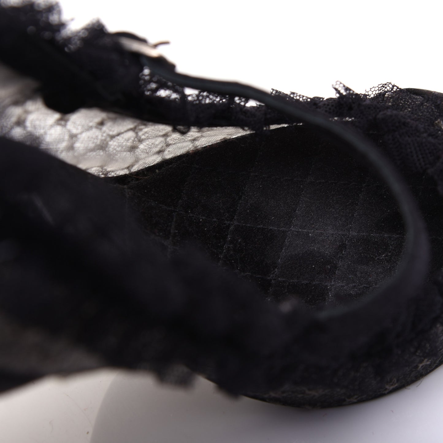 Mesh Satin CC Mary Jane Pumps 38 Black