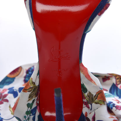 Christian Louboutin Veau Velours Crepe Verger Tres Frais 120 Sandals 42 Blue Multi 8 of 10