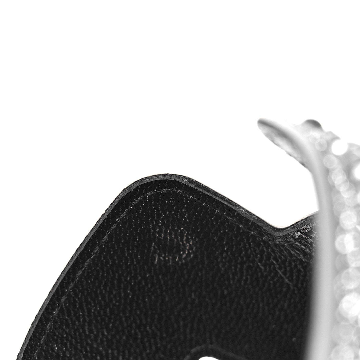 Hermes Velvet Goatskin Crystal Beads Oran Sandals 37 Gris Argente 10 of 13