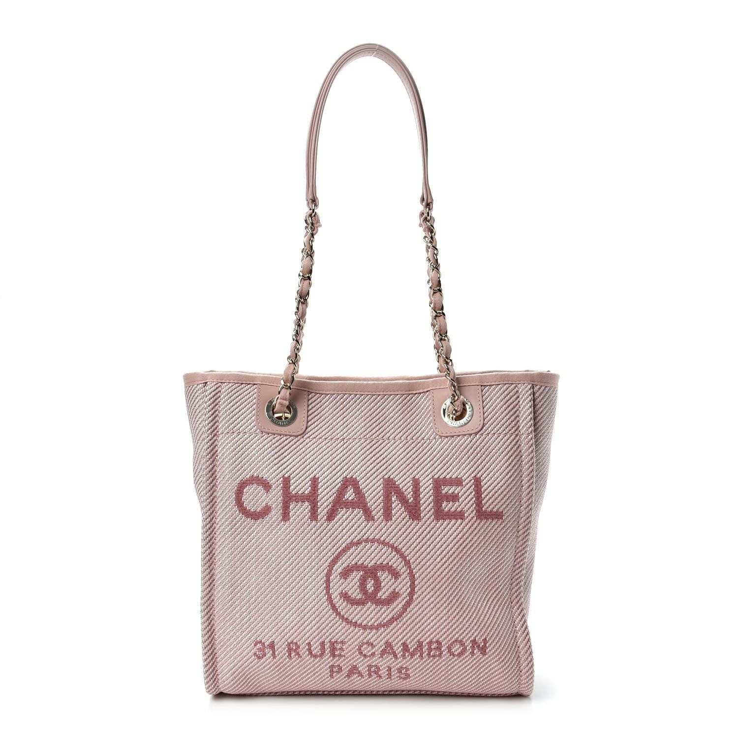 Chanel Mixed Fibers Calfskin Mini Deauville Tote Rose Pink 1 of 9