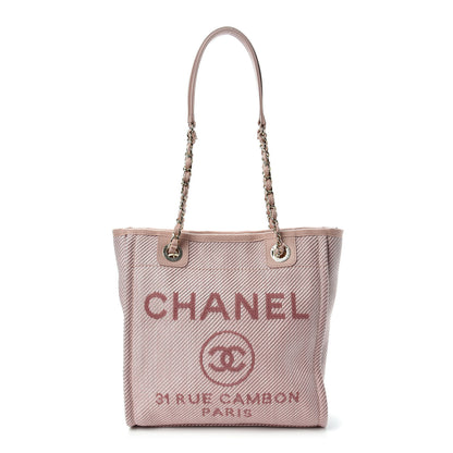 Chanel Mixed Fibers Calfskin Mini Deauville Tote Rose Pink 1 of 9