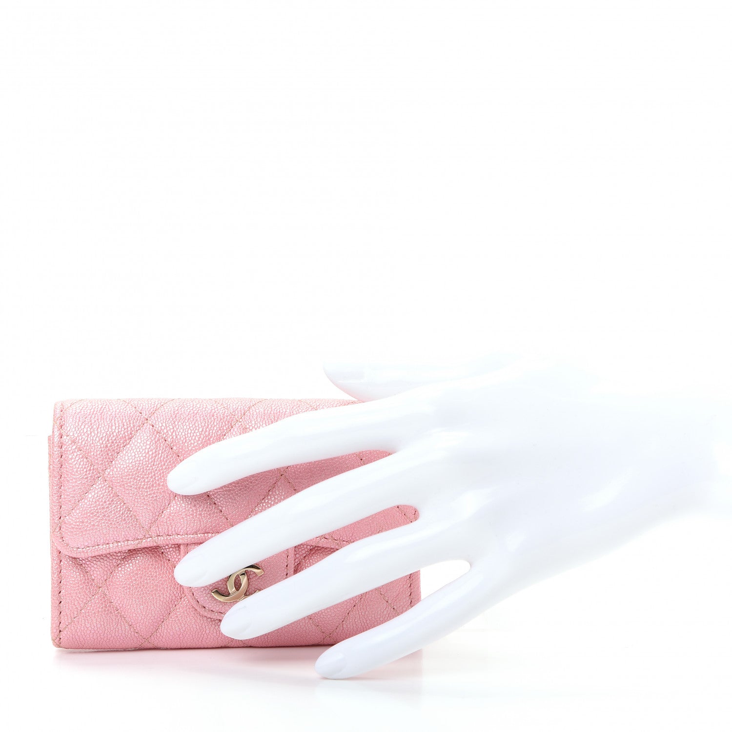 Chanel Iridescent Caviar Quilted Flap Card Holder Rose Pink 2 of 9