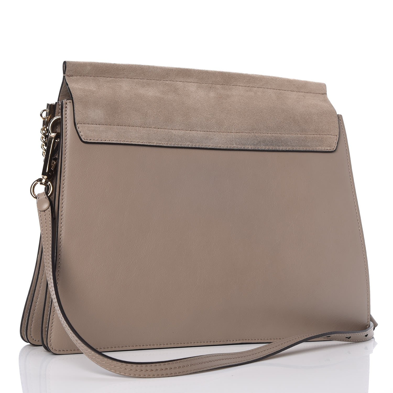 Chloe Calfskin Suede Medium Faye Shoulder Bag Motty Grey 3 of 9