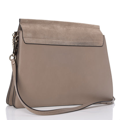 Chloe Calfskin Suede Medium Faye Shoulder Bag Motty Grey 3 of 9