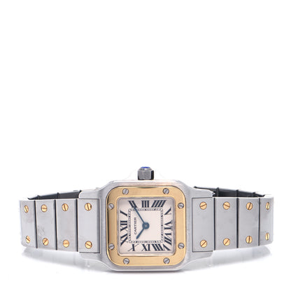 Cartier Stainless Steel 18K Yellow Gold 24mm Santos De Cartier Galbee Quartz Watch 2 of 4