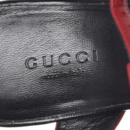 Gucci Nappa Studded Melville T-Strap Sandals 38 Rosso 7 of 8