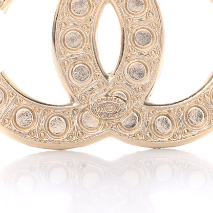 Chanel Metal Crystal Graduated Pearl CC Brooch Gold 4 of 7