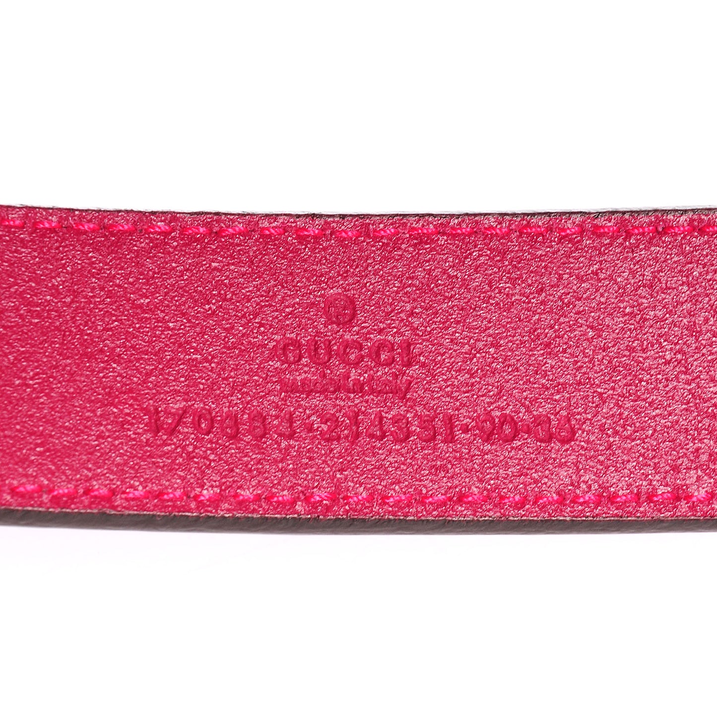 Leather Script Buckle Belt Bright Pink 90 36